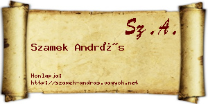 Szamek András névjegykártya