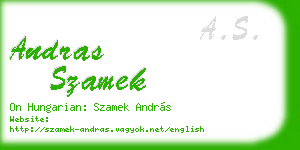 andras szamek business card